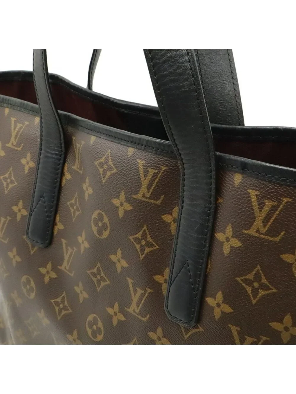 Louis Vuitton Monogram Macassar Davis Tote Large Shoulder Bag Brown